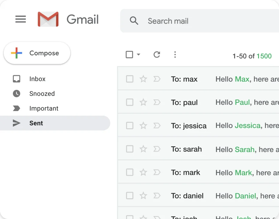 Send up to 1500 emails per day with Gmail using Mail Merge