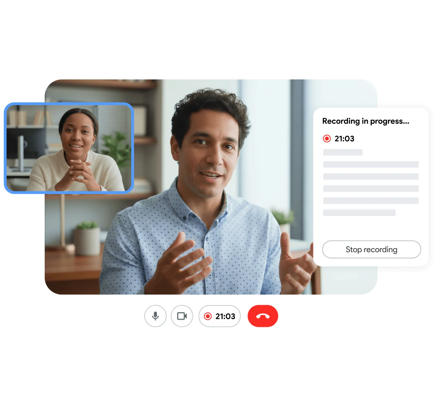 Record Google Meet meetings in one click